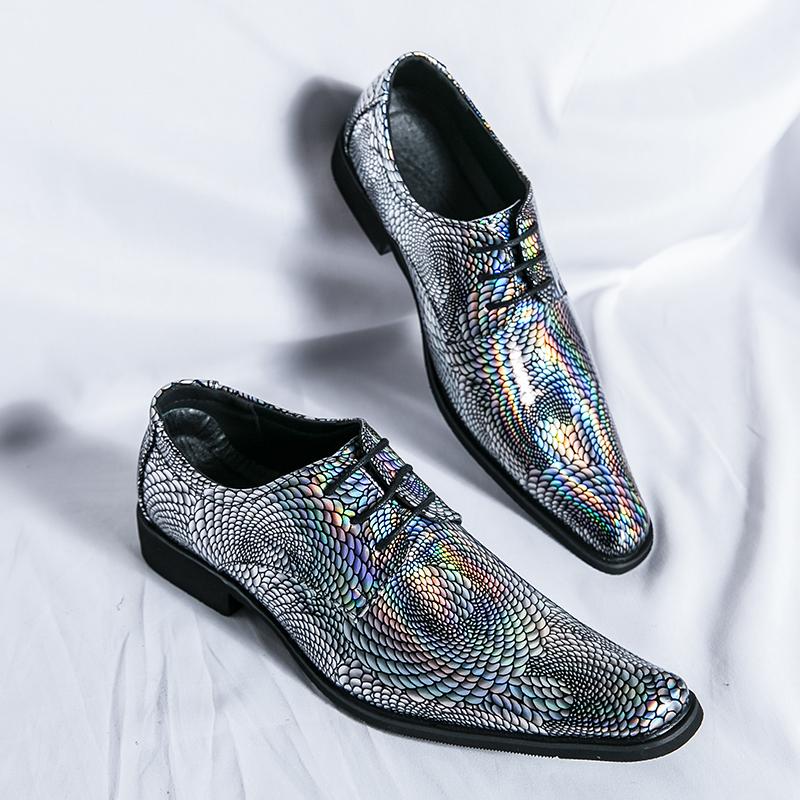 Men's Fashion Party Leather Shoes Patent Leather Pointed-toe Shiny Shoes Men Dress Business Grace Shoes Men Wedding Casual Flats