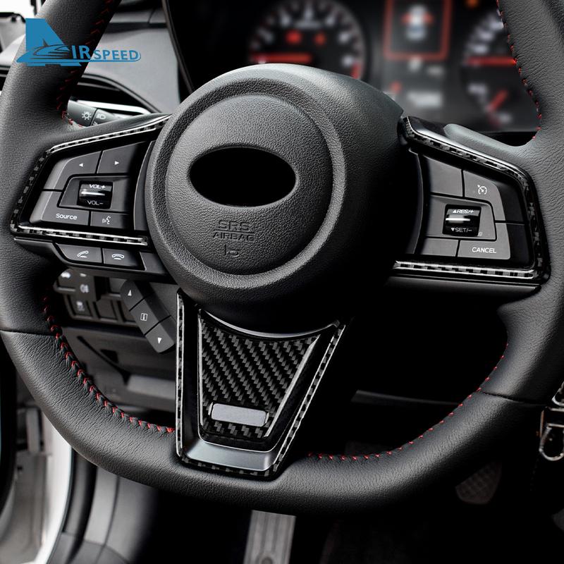 For Subaru WRX/ WRX STI   2024 Real Carbon Fiber Car Steering Wheel Center Cover Sticker Interior Decor Trim Accessories