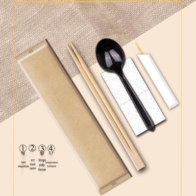 Disposable Bamboo Chopsticks 4-Piece Cutlery Set
