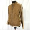 VERSACE CLASSIC Suede Leather Knit Single Riders Jacket Men M Camel(USED)