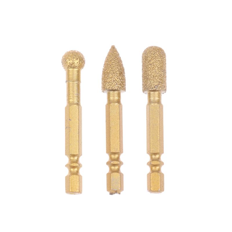 3/7Pcs Diamond Grinding Head Tile Rotary File Polishing Head For Iron, Stainless Steel, Ceramic, Tile, Fits Drill