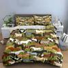 Colorful Horse Pattern Set Suitable For Equestrian-Themed Designs. Exquisite Three-Piece Bedding Set Gift For Kids Adults