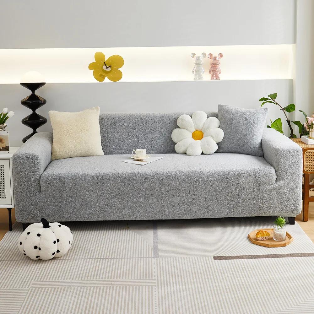 Fashionable Elastic All-around Sofa Cover Modern Minimalist Multicolor Couch Cover Anti Slip Soft Dustproof Plush Sofa Covers