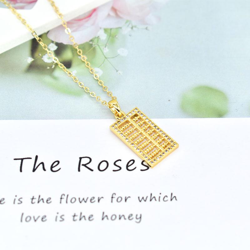 Full Of Diamonds, Small Abacus Necklace, Simple Temperament, Slightly Inlaid With The Same Design, Exquisite Titanium Steel Cross Chain