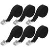 6PCS Adjustable Buckle Heavy Duty Lashing Straps Heavy Duty Black Color Adjustable Lashing Straps Secure Cam Buckle Straps
