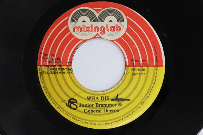 

7inch Record JUNIOR BRAMMER GENERAL DEGREE Wha Dis Wha Dis Version NONE MIXING LAB Jamaica Reggae Ska Dub Used