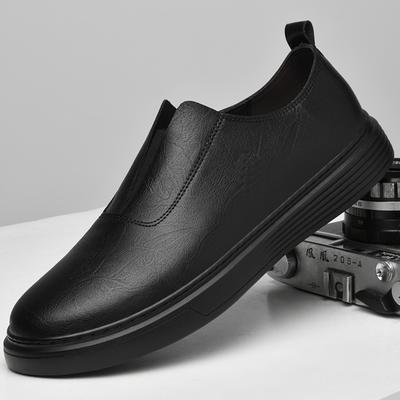 British Style Casual Leather Walking Shoes Fashion Minimalist Soft Bottom Loafers Outdoor Slip On Flats Driving Oxford Lazy Shoe