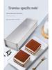 Forma Retangular de Alumínio para Tiramisu com Tampa - Bandeja e Base para Bolo Mousse