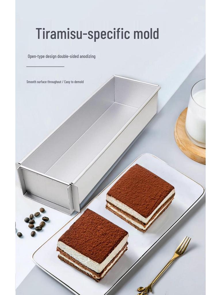 Forma Retangular de Alumínio para Tiramisu com Tampa - Bandeja e Base para Bolo Mousse