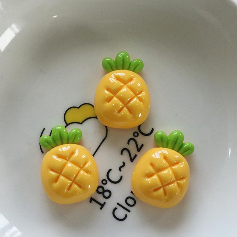 10Pcs New Cute Resin  Mini Cartoon Strawberry Cherry Grape Series Flat Back Parts Embellishments For Hair Bows Accessories