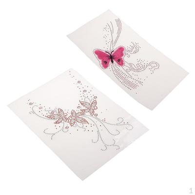 2pcs Butterfly Rhinestones Appliques for T-shirt Sweater Bag