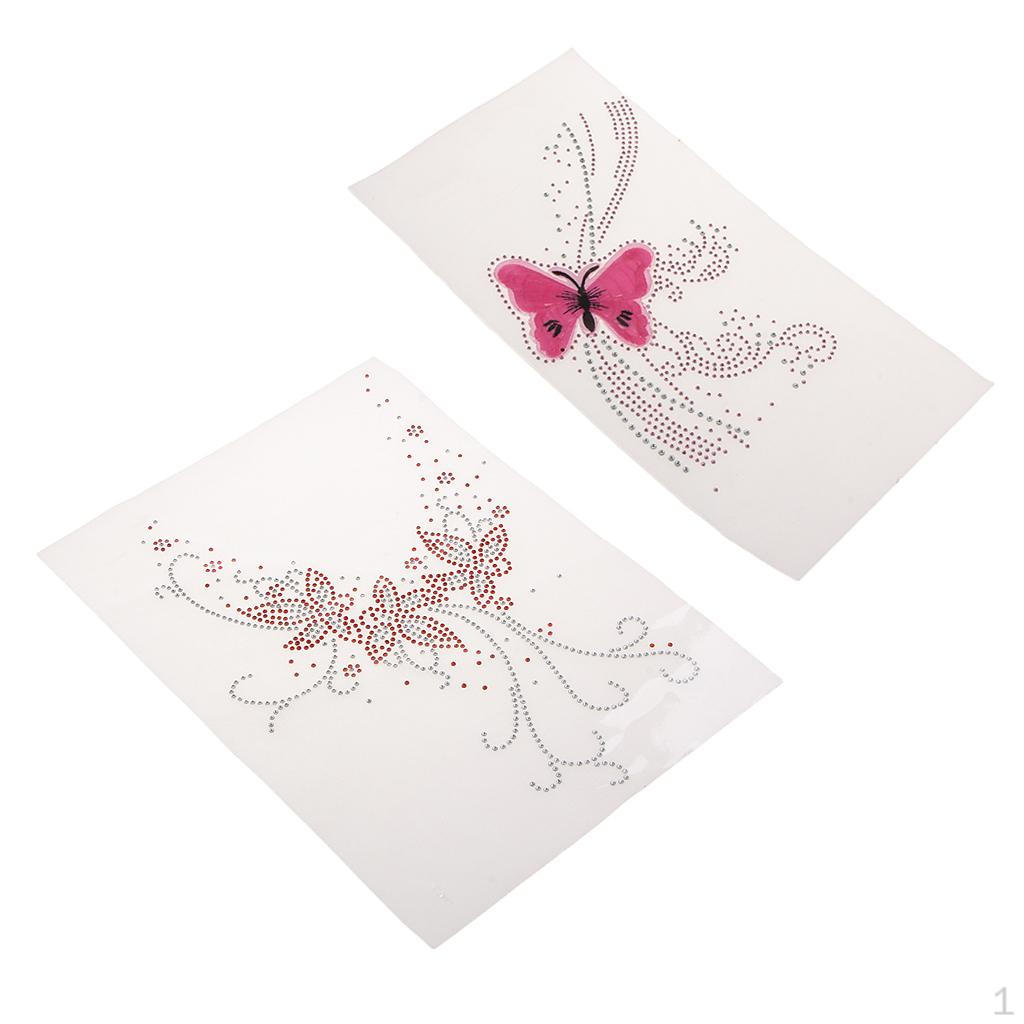 

2 шт. Аппликации из стразов в виде бабочек для футболки, свитера, сумки