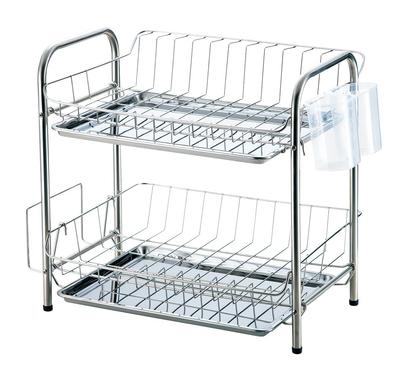 Panier Égouttoir à Vaisselle 2 Niveaux Pearl Metal, Acier Inoxydable, Sweezy HC-305