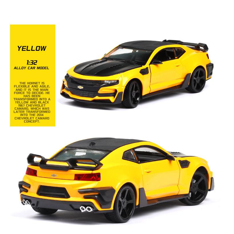 Camaro-Druckgussauto-Modellspielzeug im Maßstab 1:24, zurückziehbares Spielzeugfahrzeug mit Ton und Licht für Kinder, Kleinkinder, Jungen und Mädchen, Geschenkkollektion