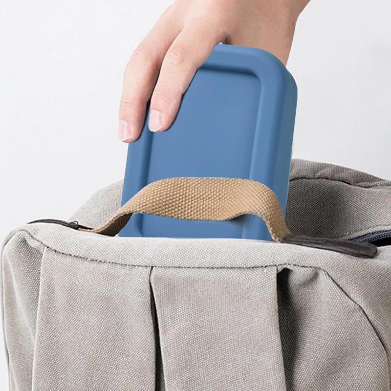 Portable Square Travel Soap Box with Lid Silicone Drain Soap Dish High Quality Self Draining Storage Box Outdoor Travel