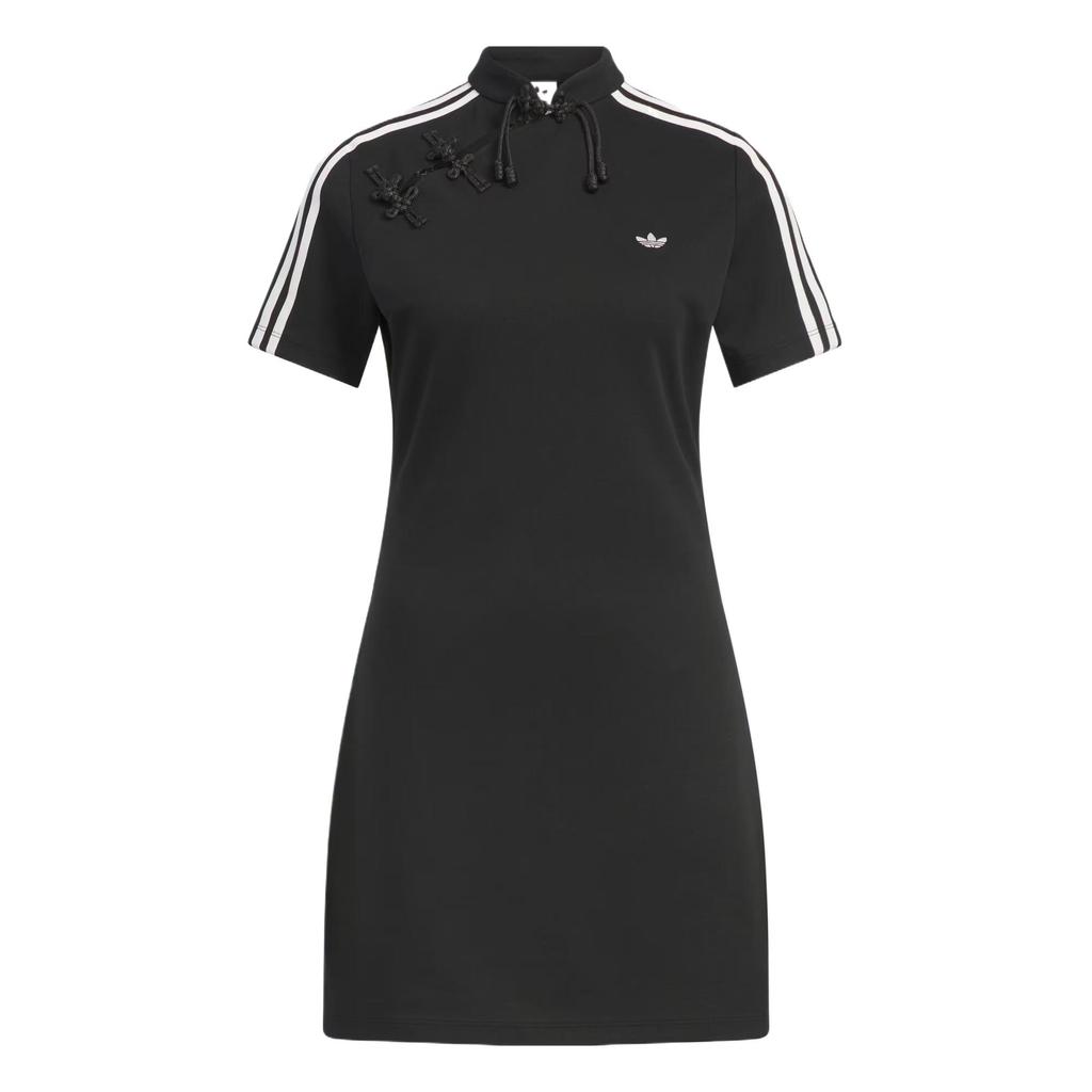 Adidas Originals Comfortable Soft Skin-Friendly Fashion Short Sleeve Dress Women Dresses Black KB6409