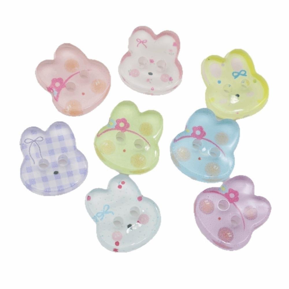 30pcs Transparent Cute Rabbit Button DIY Clothing Sewing Buttons Bunny Buttons Sewing Supplies