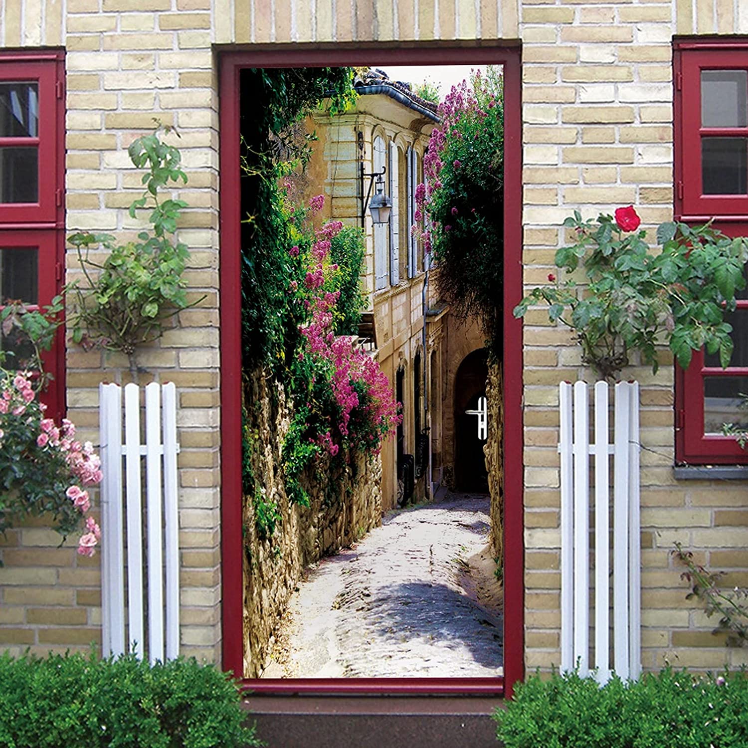 

3D наклейки на двері для міжкімнатних дверей Мокра галька Камені у воді Море Пляж Вінілові Водостійкі самоклеючі наклейки для фресок на двері 77X200cm