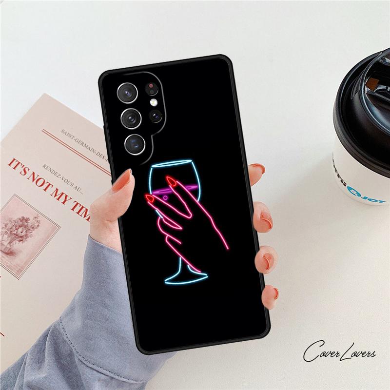 Neon Light phone case For Samsung Galaxy S24 S25 S23 S22 Ultra Note 10 20 Plus S20 S21 FE Cover
