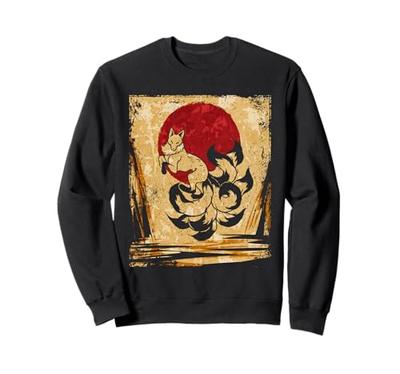 Nine-Tailed Fox Japanese Retro Art Sweatshirt