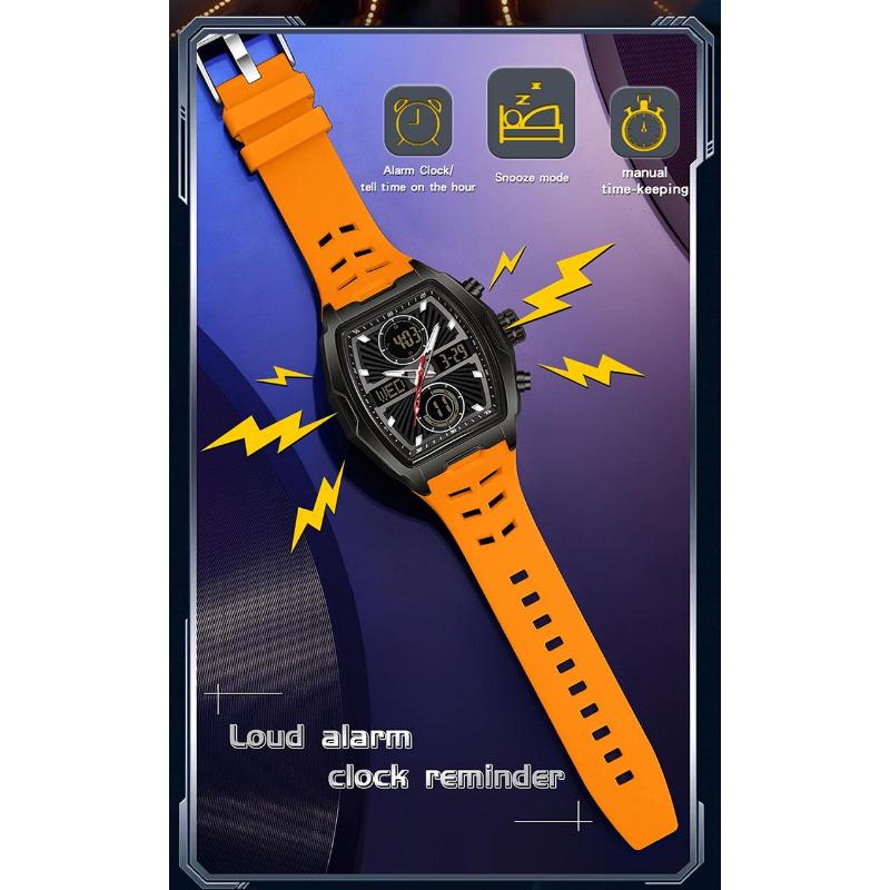 Men Wristwatch Quartz Watches Luxury Dual Display Chronograph Waterproof Sport Military Multifunction Male Digital Watch