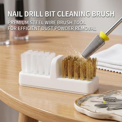 New Style Nail Drill Bit Cleaning Brush Dust Powder Remover Tool Manicure Drill Head Cleaner Steel Wire Bristle Brush Accessory