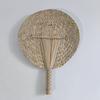 Handmade Weaving Fan Natural Bamboo Raffia Hand Fan Chinese Style Woven Palm Leaf Handheld Fan Summer Cooling Fan Wedding Party Decoration