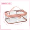 VOCOSTE Clear Makeup for Available in Black and Cherry Blossom Bag, Waterproof, Transparent, Travel, 2-Pack,