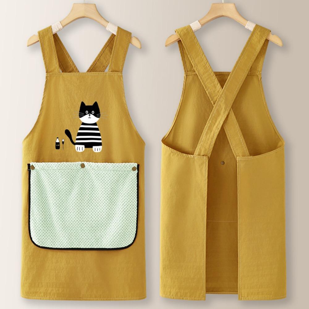 

Comfortable Long Sleeved Apron Wear-resistant Water Resistant Apron Stylish Kitchen Apron BBQ Style 5