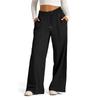 Womens High-Waist Drawstring Wide-Leg Casual Pants Slim Fit Solid Color Lightweight Stretch Trousers 2026 Winter