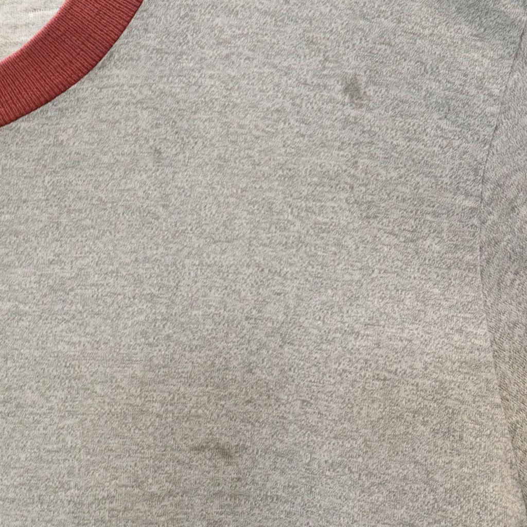 TOWNCRAFT 70s Vintage Short Sleeve Ringer Plain T-shirt L Gray Men's Used