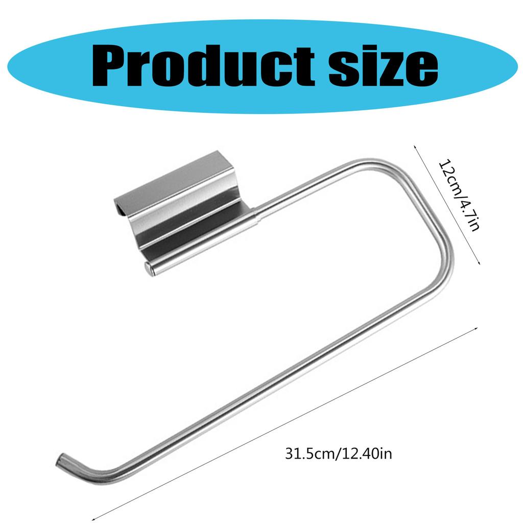 Cabinet Door Paper Towel Holder Paper Towel Hanger Holder Stainless Steel Kitchen Roll Paper Towel Holder Tissue Hanger