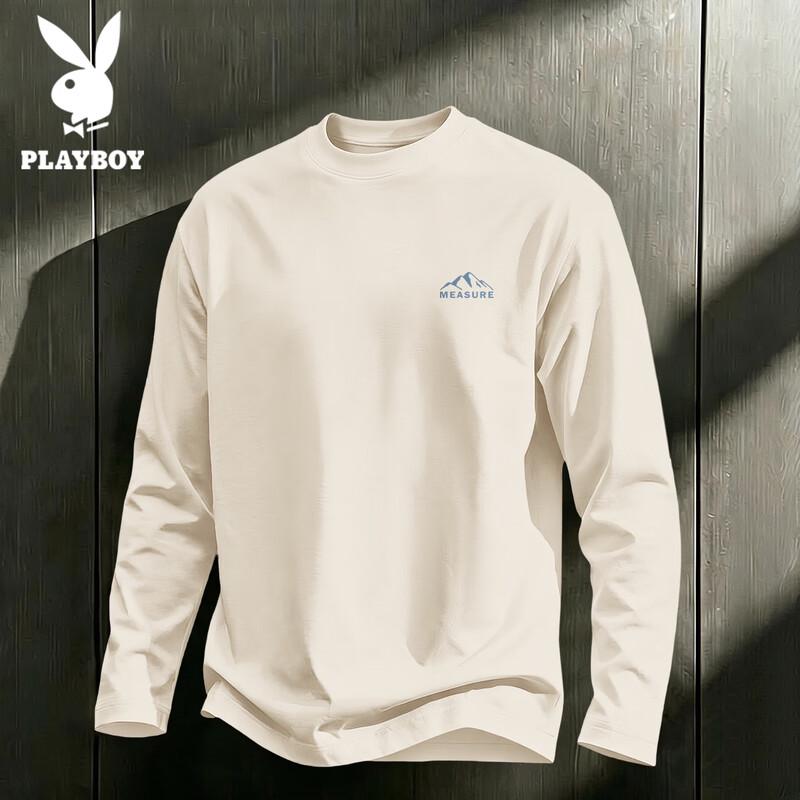 PLAYBOY Men's Long-Sleeve Cotton Casual Tee