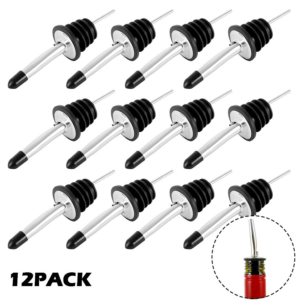 

12Pcs Stainless Steel Liquor Bottle Pourers Bottle Nozzle Pourer Oil Flow Wine Bottle Pour Spout Stopper Kitchen Bar Accessories