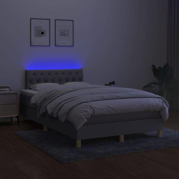 Maison Exclusive - Sommier à lattes de lit matelas LED Gris clair 120x200 cm Tissu