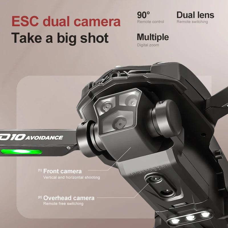 D10 Drone HD Gradient flowing light Aerial Photography Dual-Camera Omnidirectional Obstacle Avoidance Brushless Drone
