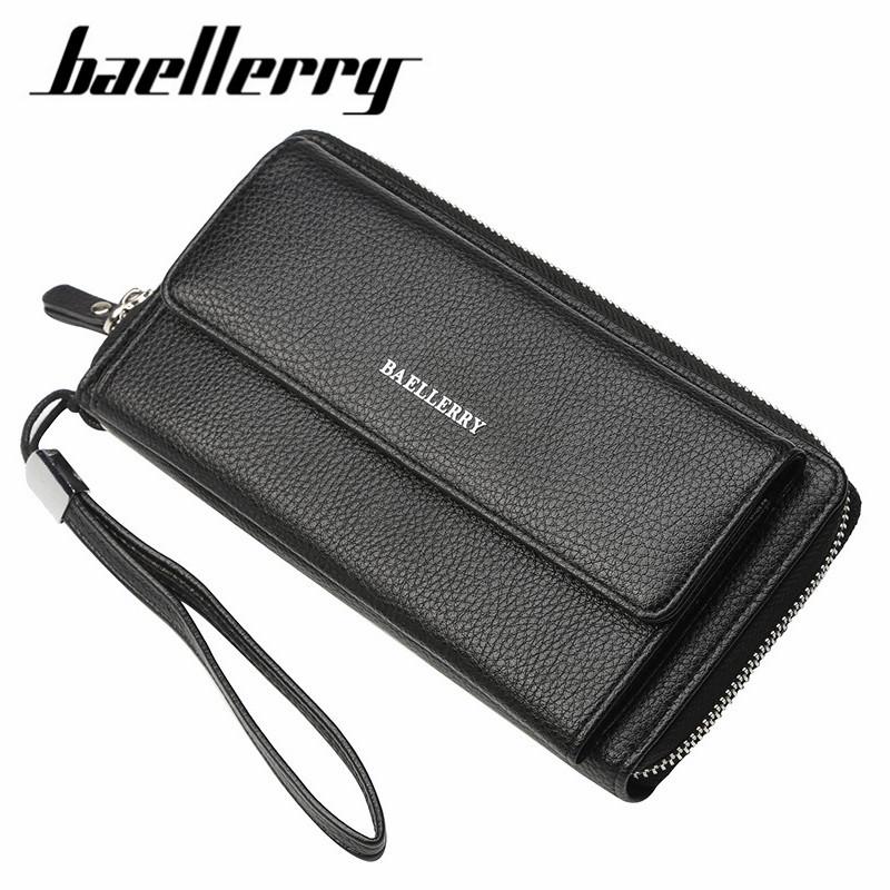 

Чоловічі ділові сумки Baellerry Модні шкіряні гаманці для монет Гаманець для карток 21cm*11cm*5cm чорний