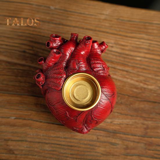 Halloween Candle Holder Gothic Heart Brain Spine Resin Candle Stand Scented Tealight Candle Candlestick Decoration Table Centerpiece