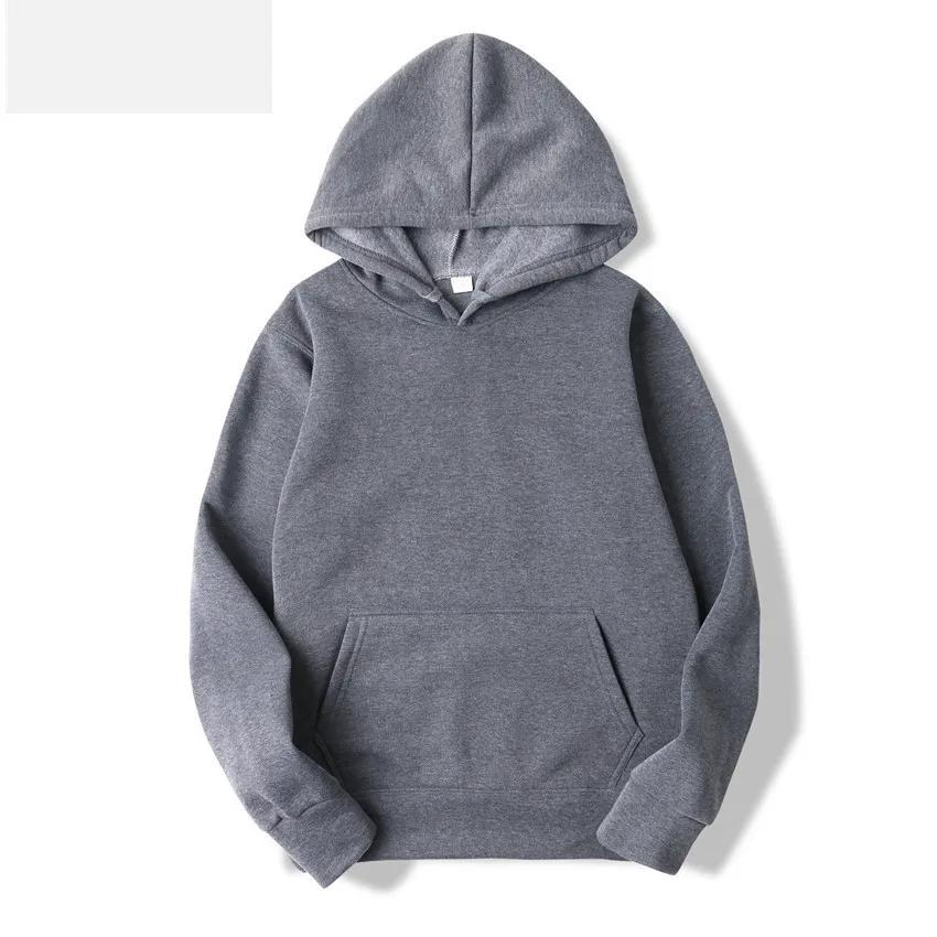 2025 Unisex Hooded Sweatshirt Men's Solid Color Sweatshirt Men's and Women's Long Sleeved Plug-in Pocket Pullover