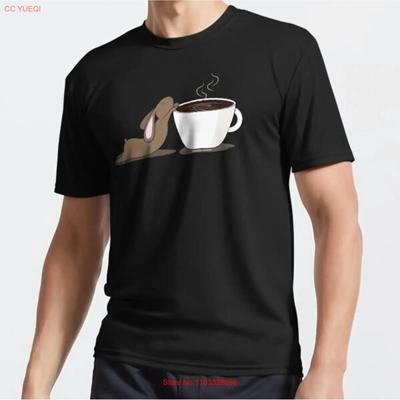 MOST POPULAR Coffee Addict Bunneh Design Awesome T Shirt Vintage Washed Casual Graphic Stretched Homme Stylish Comfortable