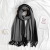 Scarf Women's Winter Simple Versatile Soft Double Sided Solid Color Shawl Tassel Imitation Cashmere Thickened Autumn and Winter Warm Scarf