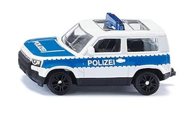 SIKU Land Rover Defender Deutsches Polizeiauto für Kinder ab 3 Jahren und SK1569 aufwärts,