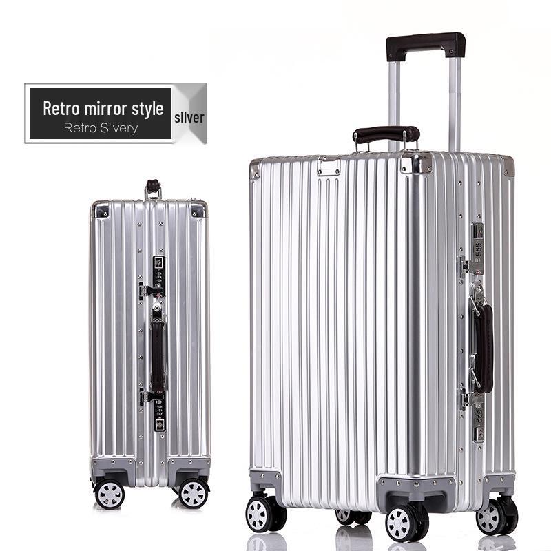 20-Inch Aluminum-Magnesium Alloy Carry-On Suitcase with Password Lock and Metal Frame
