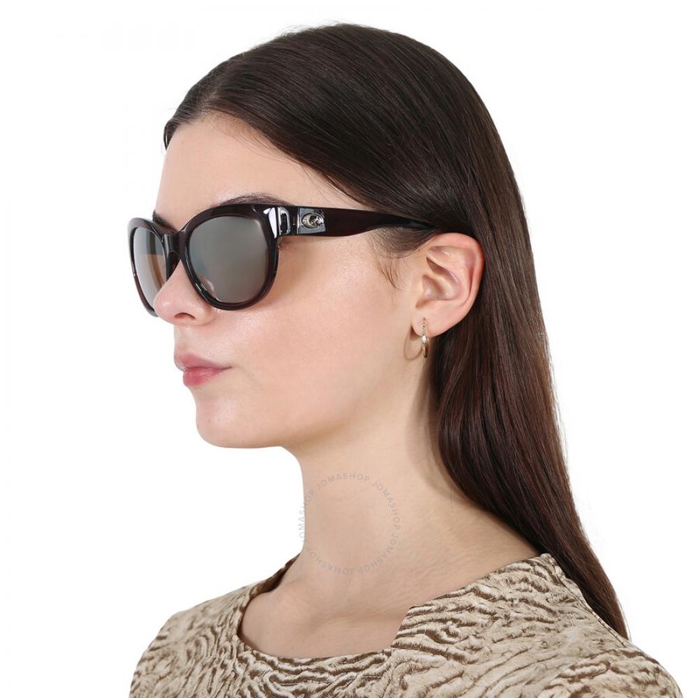 Costa Del Mar Maya Copper Silver Mirror Polarized Glass Cat Eye Ladies sunGlasses 6s9011 901104 55
