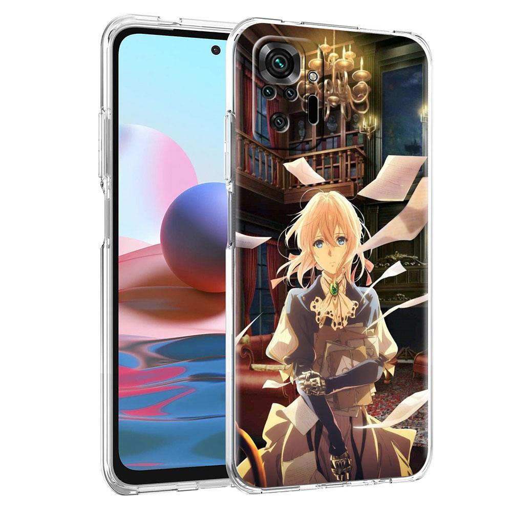 

Чехол для мобильного телефона Xiaomi Redmi Note 10 9 8 Pro 10S 9S 7 9A K40 9C 9T 8T 8A прозрачный силиконовый чехол фиолетовый Evergarden Cas Redmi K40