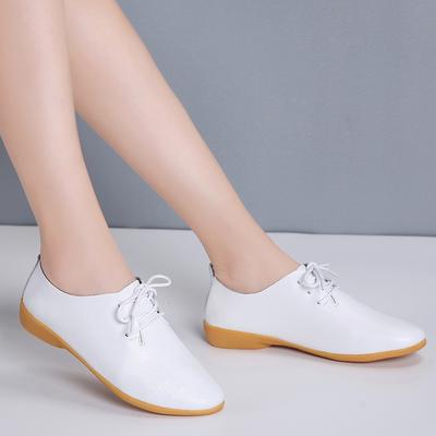 2025 Flache Damenschuhe Oxford Ballerina Echte Lederschuhe Mokassins Schnürschuhe Slipper Luxusmarkenschuhe Damen Zapatos De Mujer