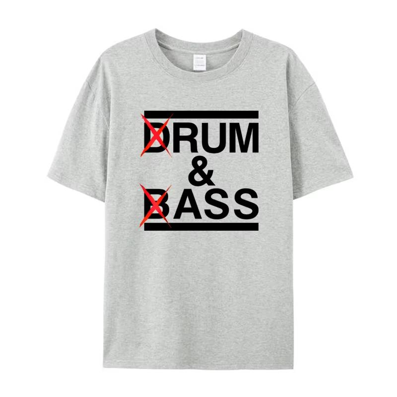 Funny Drum & Bass / Rum & B-Ass Lovers Drummer Leisure Men's T-Shirt Clothing Women Cotton Short Sleeve Tees Casual Vintage Tops