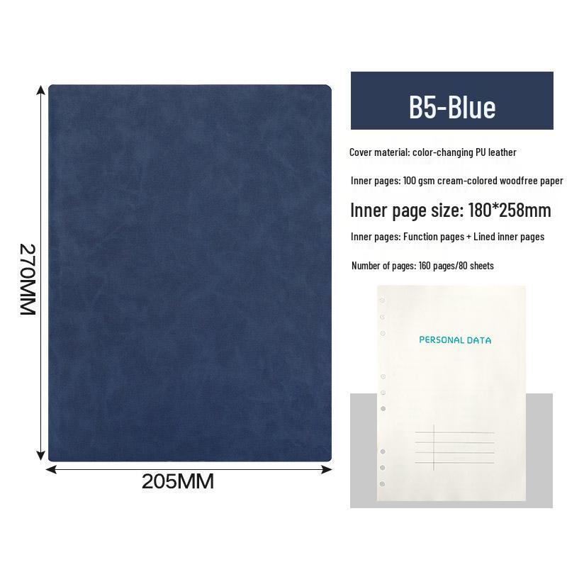 2024 A5 & B5 Loose-Leaf Business Notebook with Removable Ring Binder