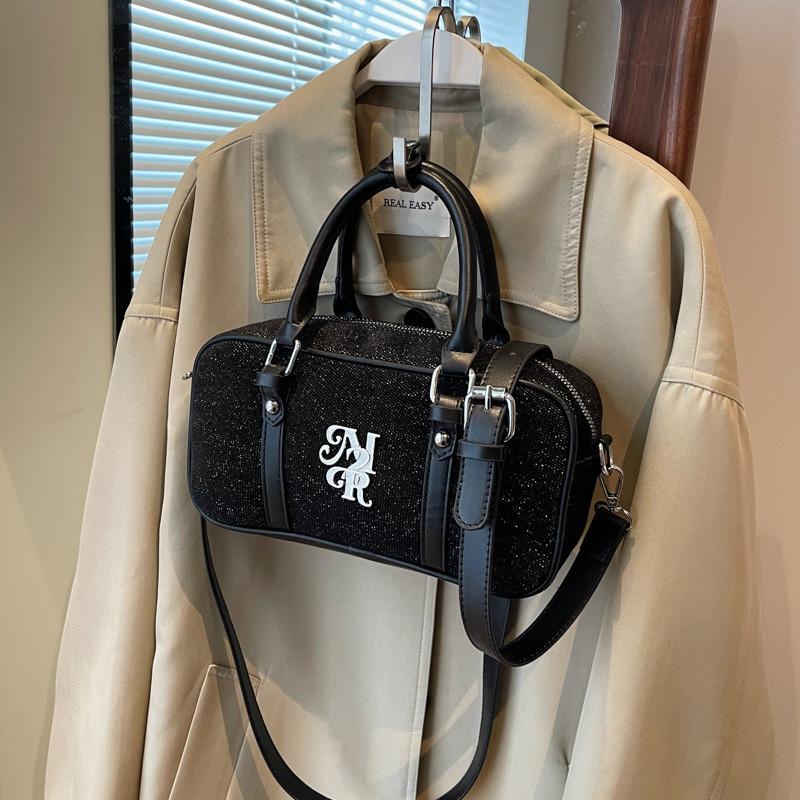 Black Boston Bag 2023 New Autumn And Winter Large Capacity Crossbody Bag Women s Vintage Commuter Hand Pillow Bag