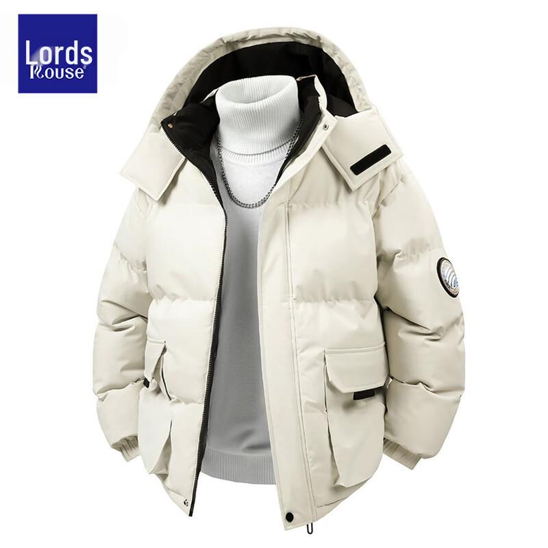 Lords Men's American-Style Utility Hooded Padded Jacket